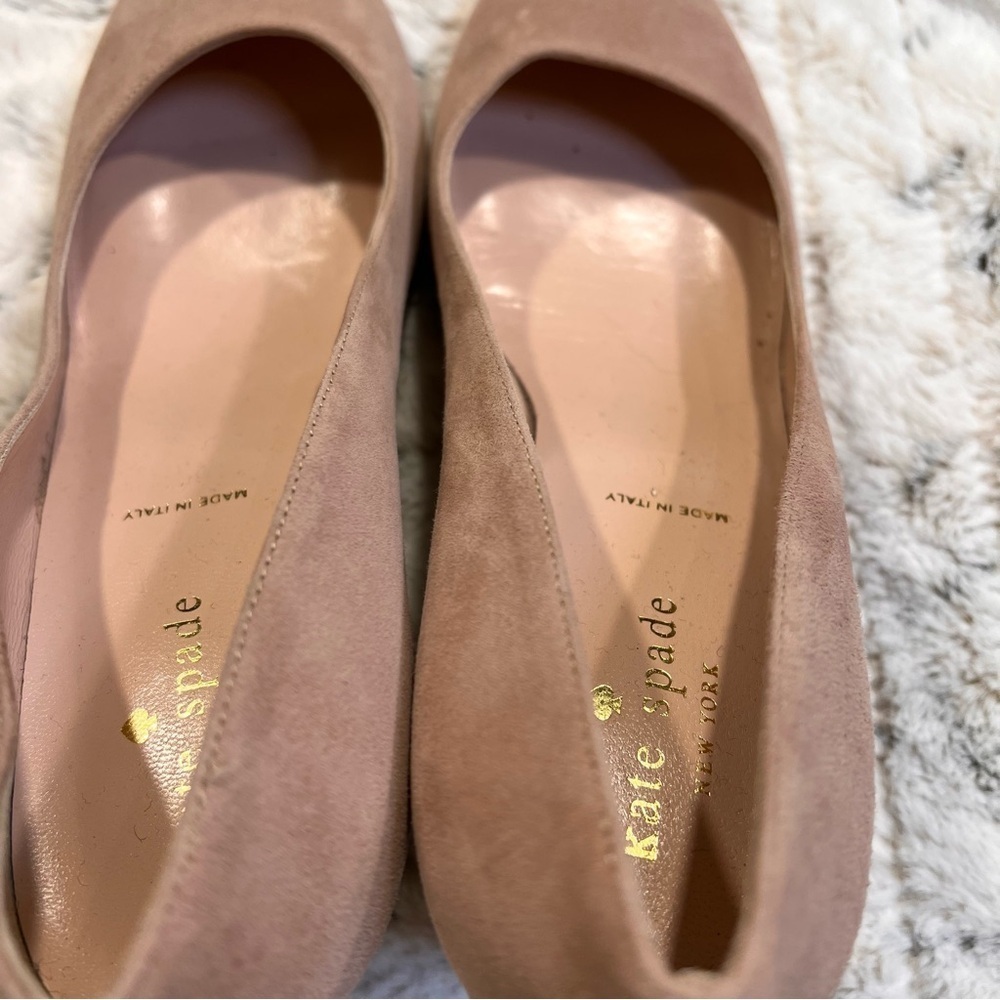 Kate Spade Anastasia Demi Rose Suede Gold Glitter Pumps Sz-9 - Picture 7 of 11